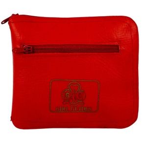 Vintage Girl Guides Red Vinyl Zipper Pouch Converts To Nylon‎ Tote Bag Packable